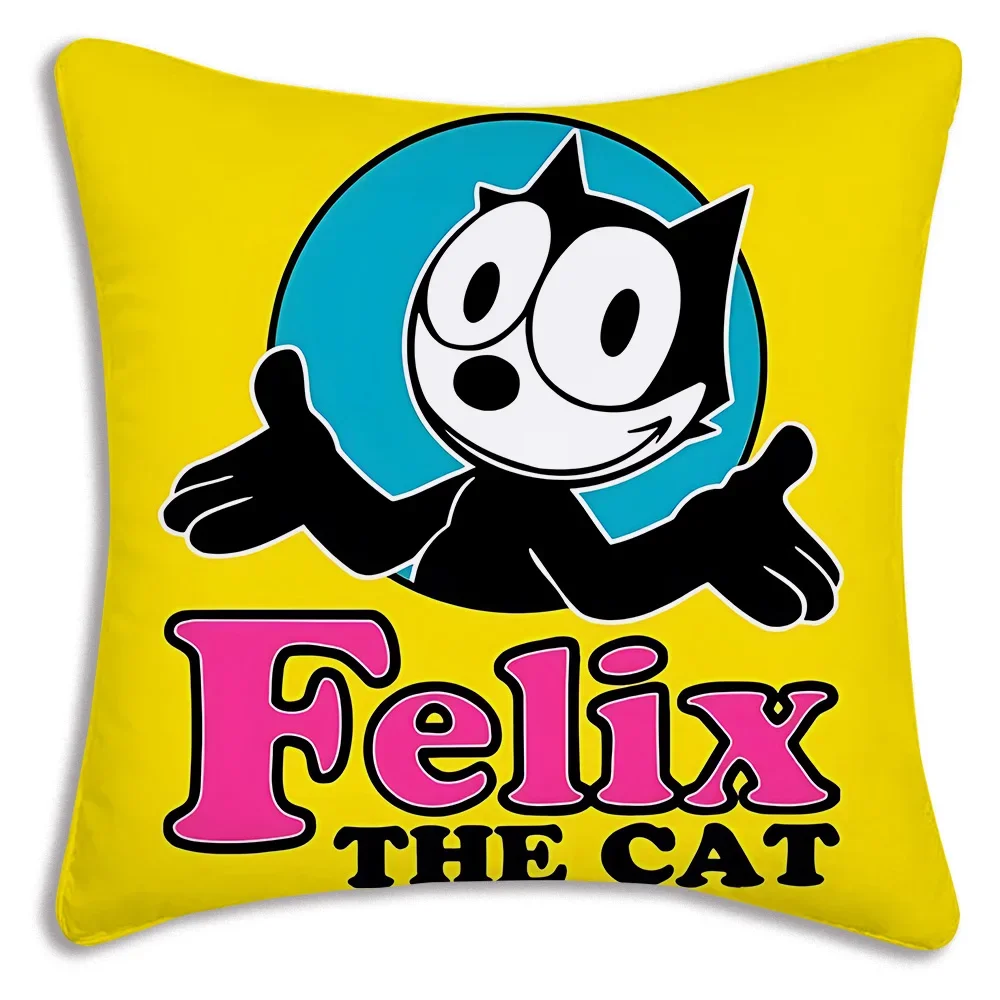 F-Felix The Cat Exquisite Pillow Covers Cartoon Sofa Decorative Home Double-sided Printing Short Plush Cute Cushion Cover 6