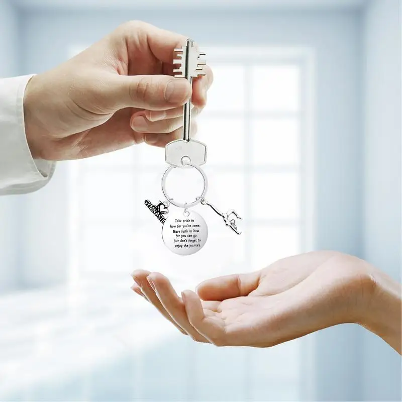 I Love Gymnastics Key Ring Key Chains DIY Jewelry Gifts