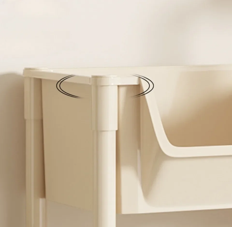 Portable Trolley Bookshelf Display Cabinet Corner Creative Living Room Mobile Movable Bookshelf With Wheels Kitchen Storage Rack