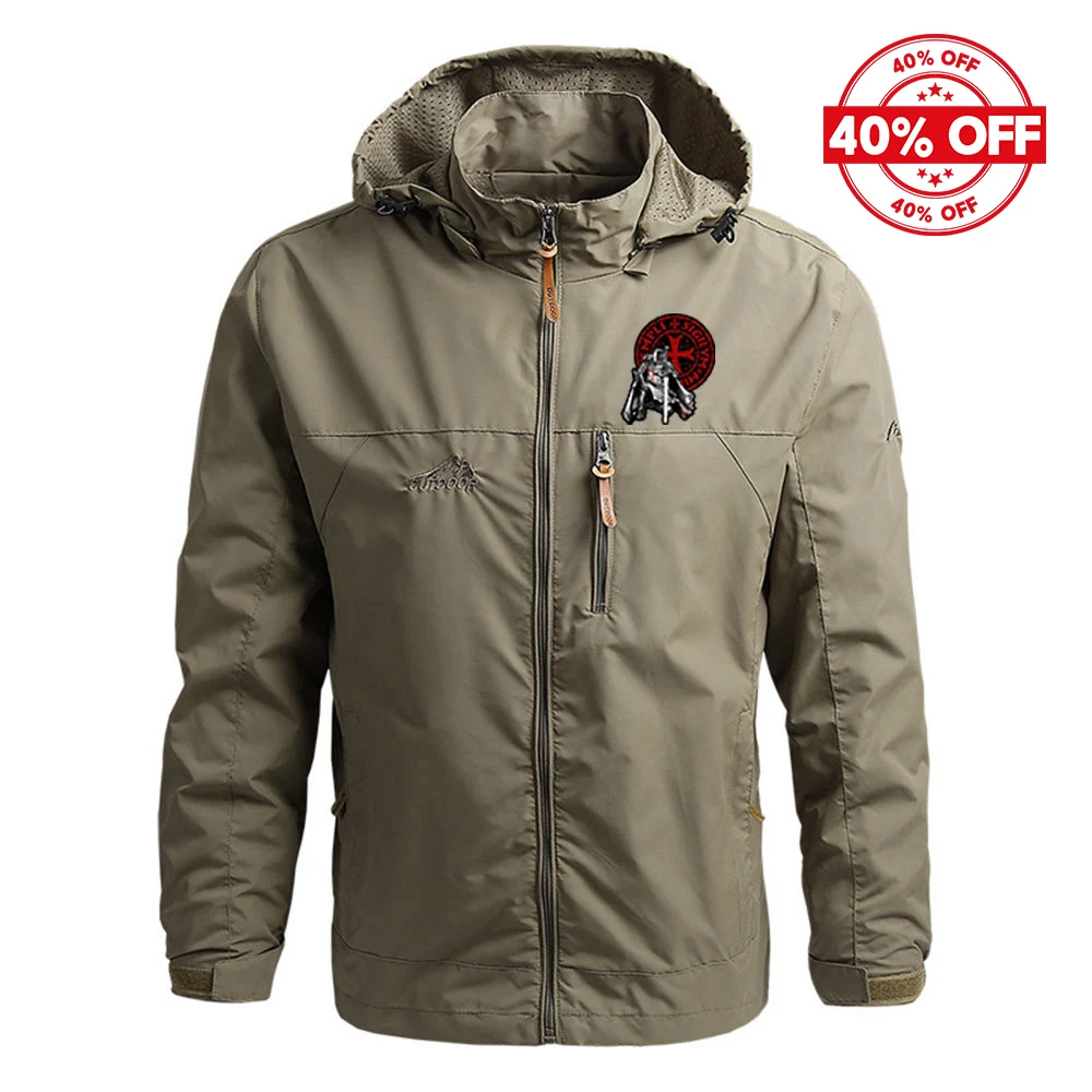 Mens Windproof Hoodie Sweatshirt Jacket Knights Templar Pattern