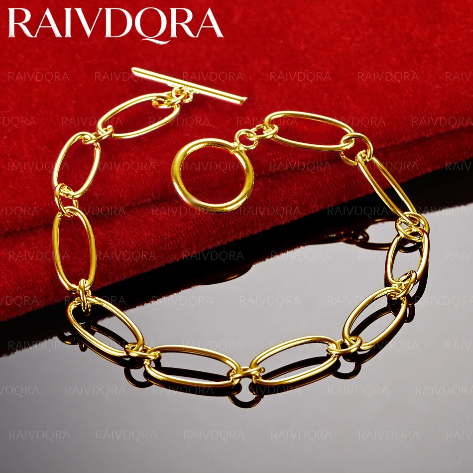18K Gold Plated Geometric Buckle Bracelet for Women's Fashion Jewelry
