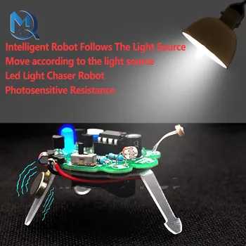 Il Robot intelligente segue la sorgente luminosa per spostare la luce a Led Chaser Robot giocattolo Robot fai-da-te sensore fotosensibile parte del Robot Mobile