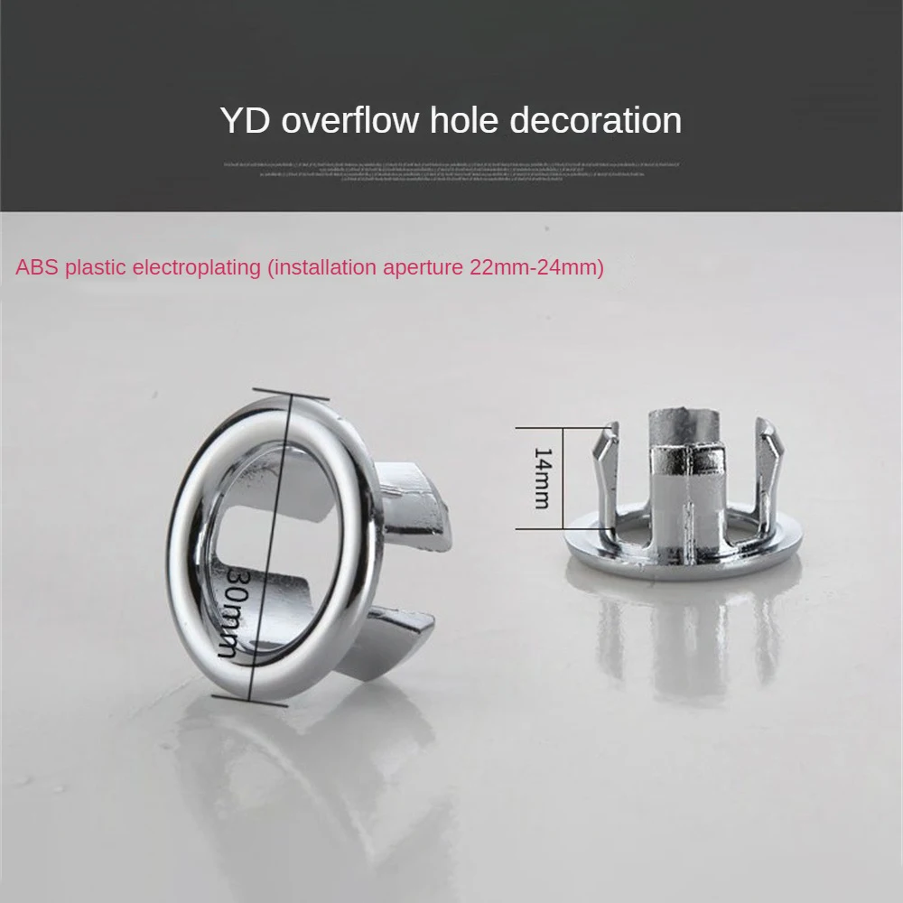 Sink Overflow Cover Kitchen Bathroom Basin Decoration Tub Drain Cover Round Overflow Ring Plugs