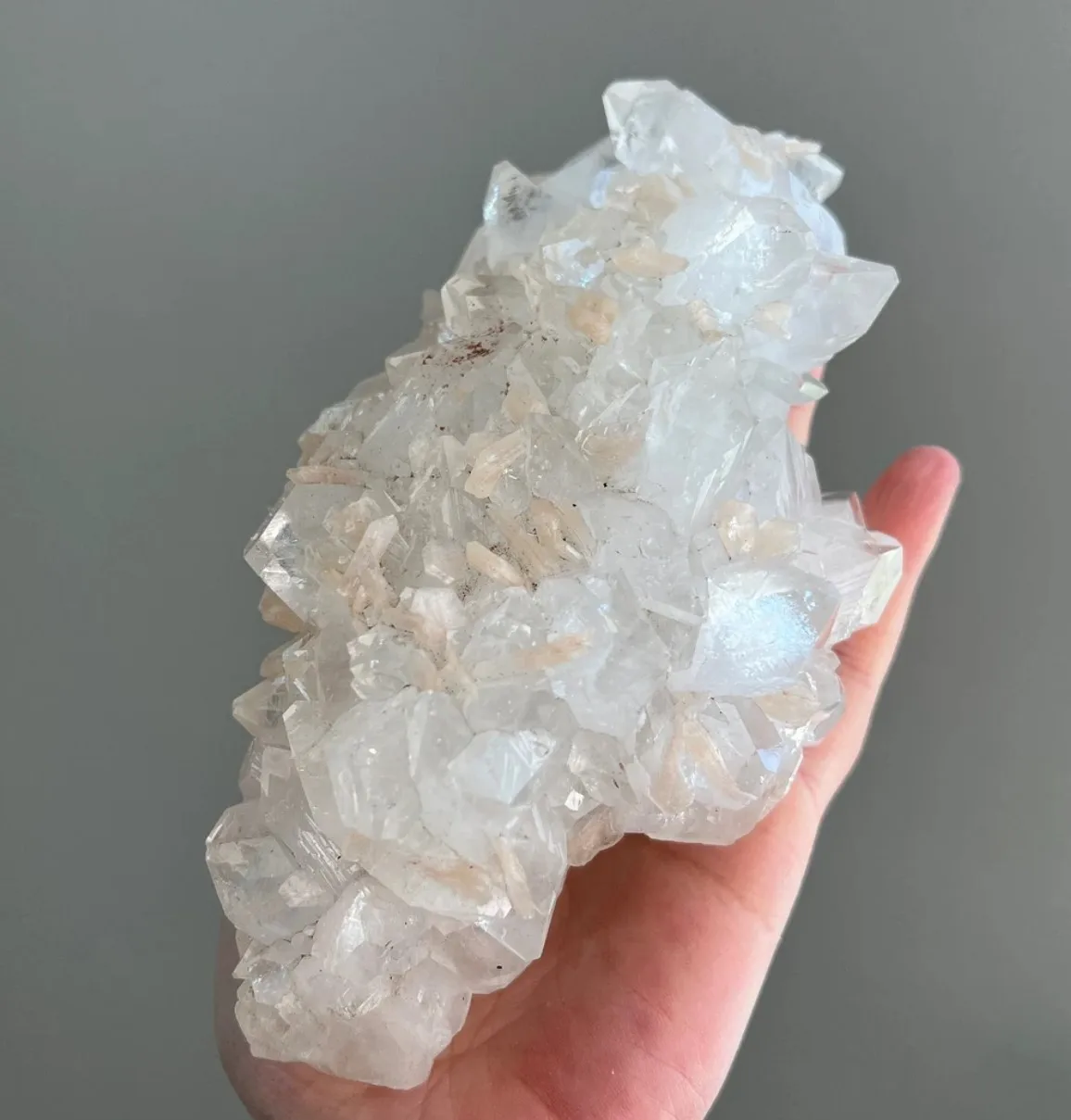 High quality!Natural Apophyllite Cluster Zeolite Crystal Cluster Mineral Specimen Raw Home Decor 3