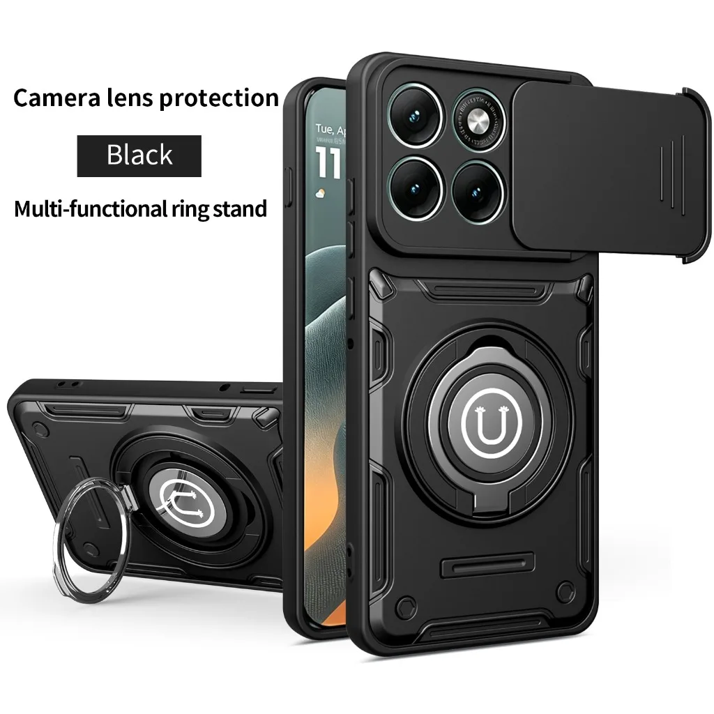 360° Ring Kickstand Phone Case with Slide Camera Cover