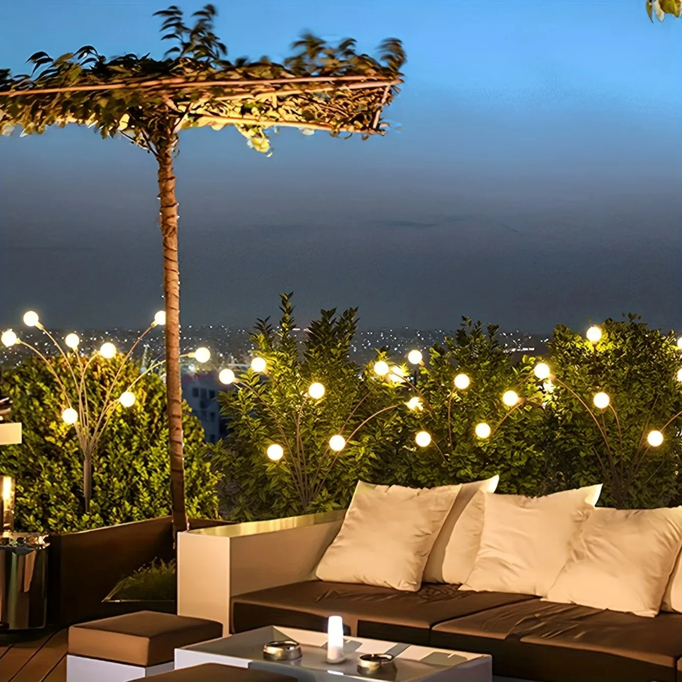 Description Picture 6 of item1PC 8 LED Solar Garden Lights Powered Firefly Lights Outdoor Waterproof Vibrant Garden Lights for Patio Pathway Decoration