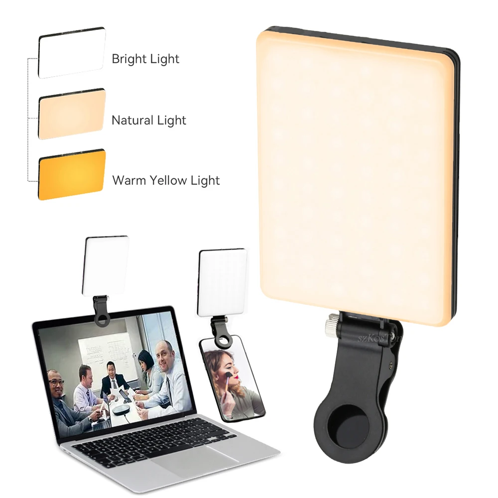 Lampe Selfie Rechargeable - Lumière LED Pour Photos, Maquillage, Streaming Et Voyages, Portable Et Légère