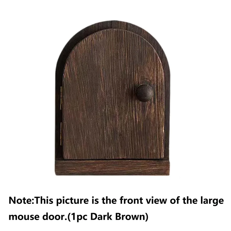 Handmade Wooden Mouse Hole Door Decoration - Retro - Style Wood - Grain Wall Art, Easy Install Indoor/Outdoor Decor for Home