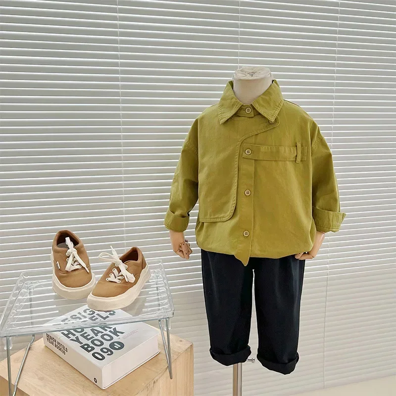Spring New Children's Korean-Style Cotton Shirt Boys' Cool Smart Spring and Autumn Shirt Thin,kids shirts