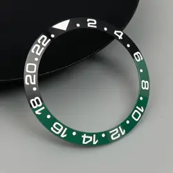 Ceramic & Aluminum Bezel GMT Diving Watch Insert for 40mm Watch Case Replacement (GMT 10 Ceramic Bezel)