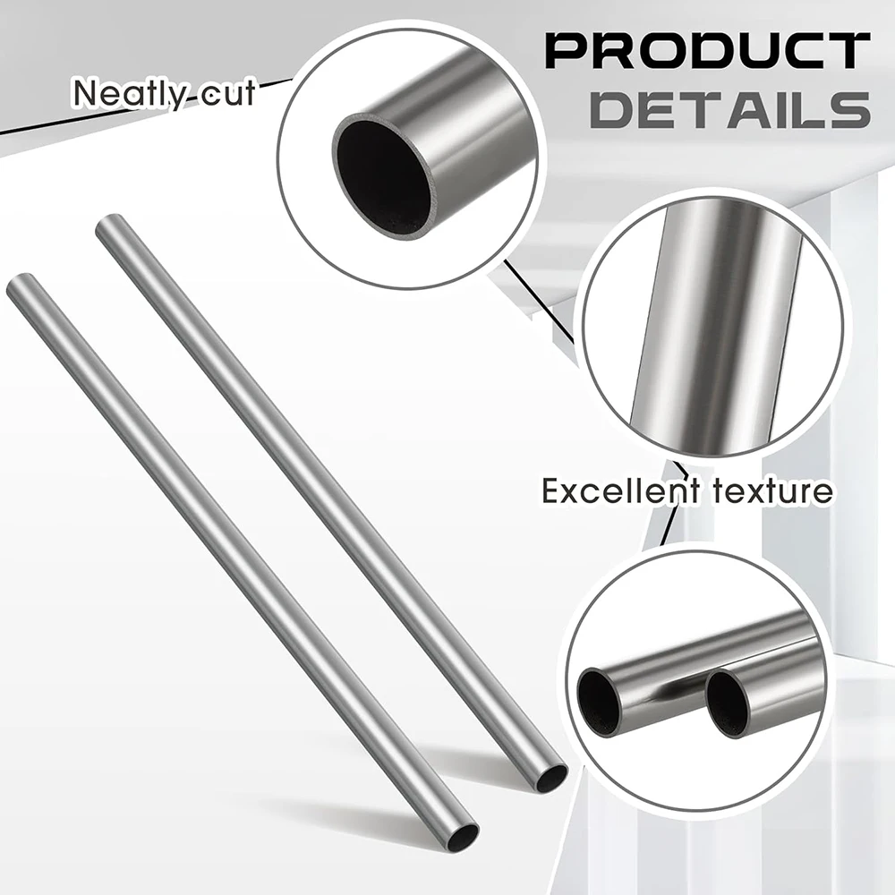 304 Stainless Steel Round Capillary 100mm 200mm 300mm Long Seamless Straight Tube Pipe Wall Thick 2mm 2.5mm 3mm OD 16-325mm 1pcs stainless steel tube
