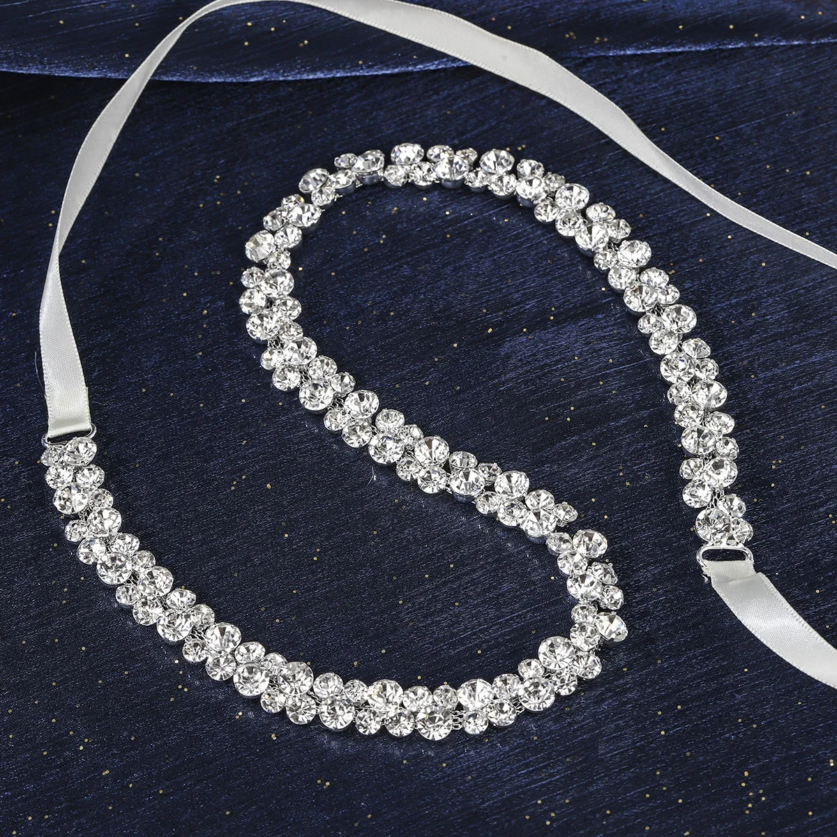 Miallo Bridal Belts Bling Wedding Women Jewelry Silver Rhinestone