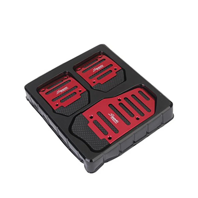 3Pcs universal racing manual non-slip foot pedal pad cover aluminum automatic gear brake accelerator car interior accessories car accessories car pedals pedal cover