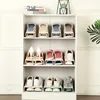 5pcs Creative Shoe Stand Set, Double Space-Saving Plastic Shoe Rack, Foldable Double-Layer Slippers Door Shoe Organizer 3