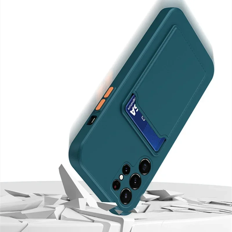 Universal Card Holder Phone Case with Lens Protection and Soft Cover Design