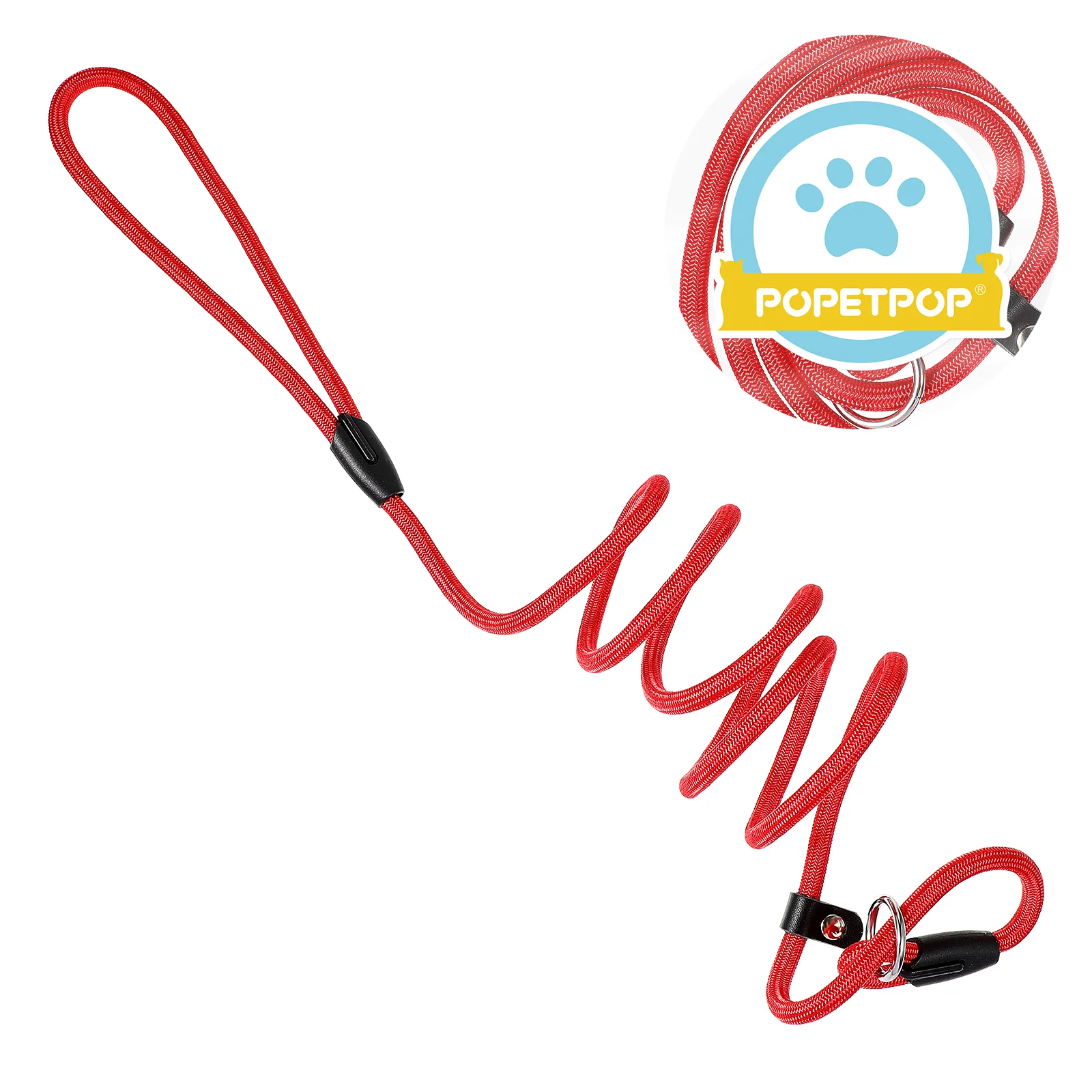 

POPETPOP Dog Training Dog Walking Leash Pet Supply Dog Nylon Rope (Red)