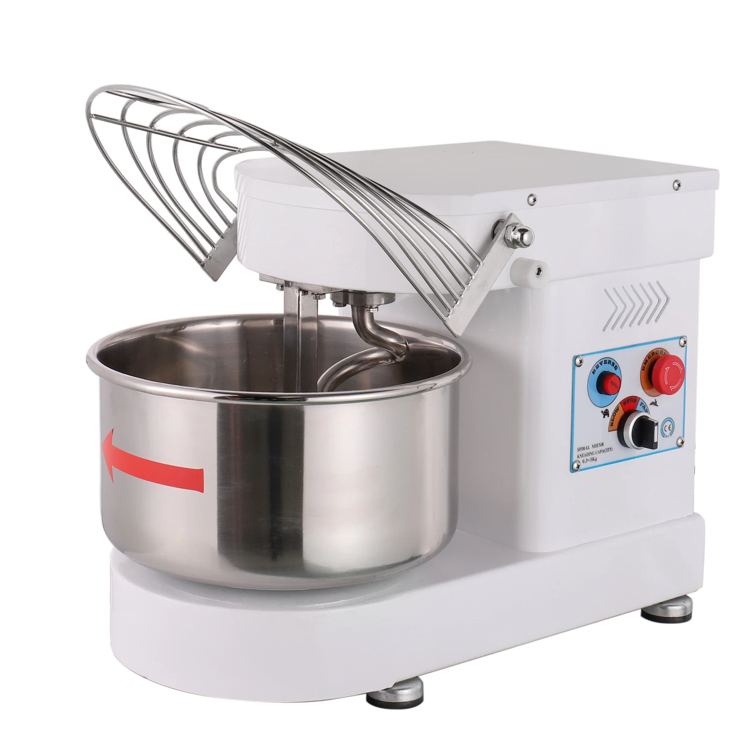 INTBUYING Spiral Dough Mixer 2 Speed Dough Kneading Machine 21Qt Flour  Blending Mixer Machine Dough Maker Dough Agitator Stainless Steel Stand  Dough