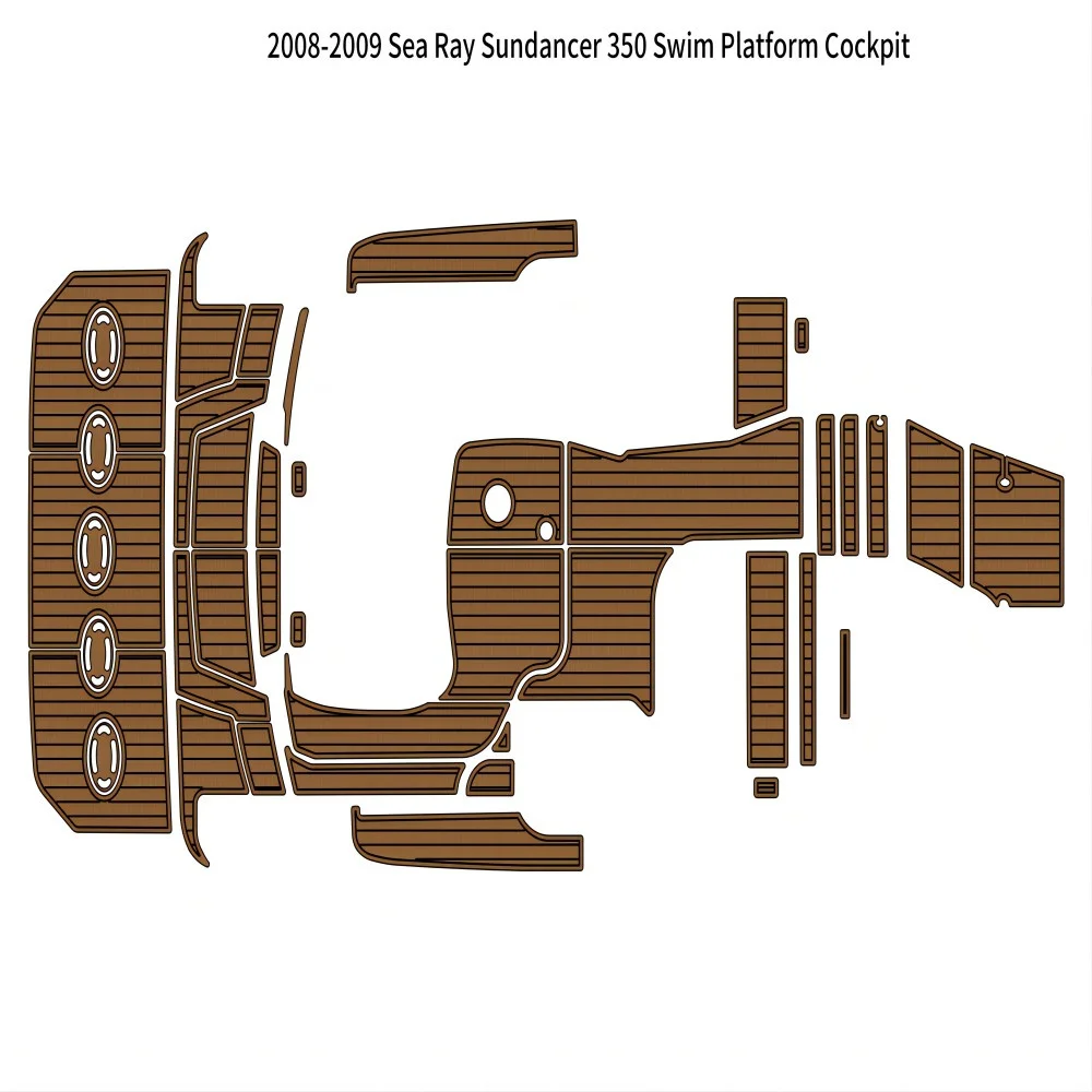 

2008-2009 Sea Ray Sundancer 350 Swim Platform Cockpit Boat EVA Faux Teak Deck Floor Pad