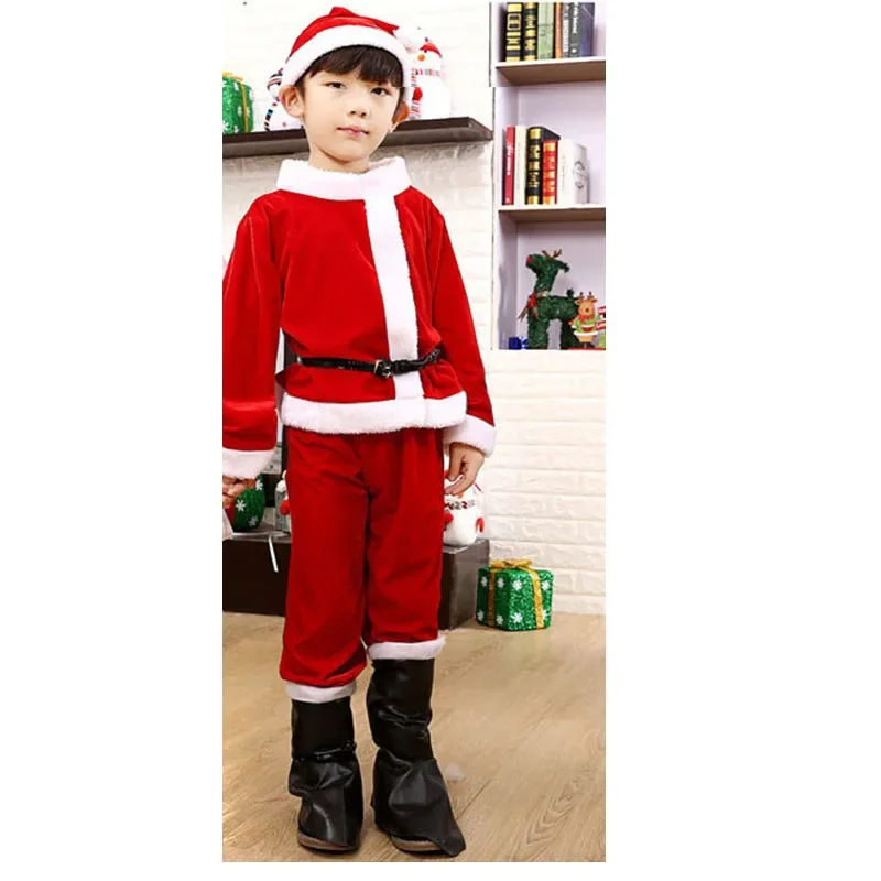 thumbnail image 1 of Ropa navideña de Papá Noel para niños, conjunto de disfraces de fiesta de Navidad rojos para niños y niñas, conjunto de disfraz de Papá Noel para cosplay de Navidad, 1 of 5