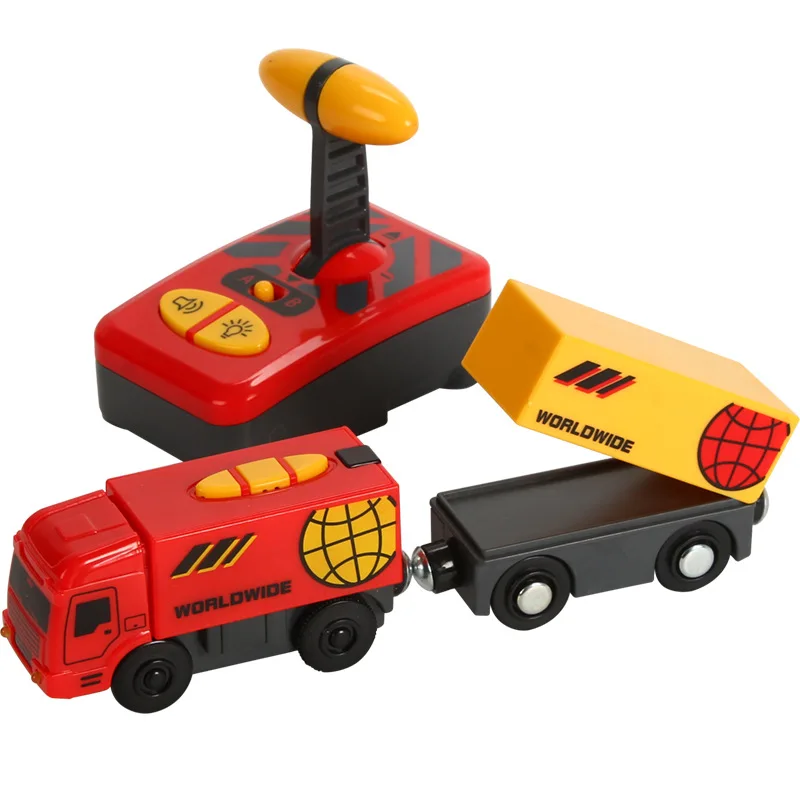 RC Electric Train Set Toys for Kids Car Diecast Slot Toy Fit for Standard Wooden Train Track Railway Battery Christmas Trem Set electric train set