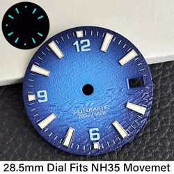 Enhanced Sea Dial 28.5mm - Blue/Green Luminous Mechanical Watch Accessory - NH35 (2 Blue Luminous)