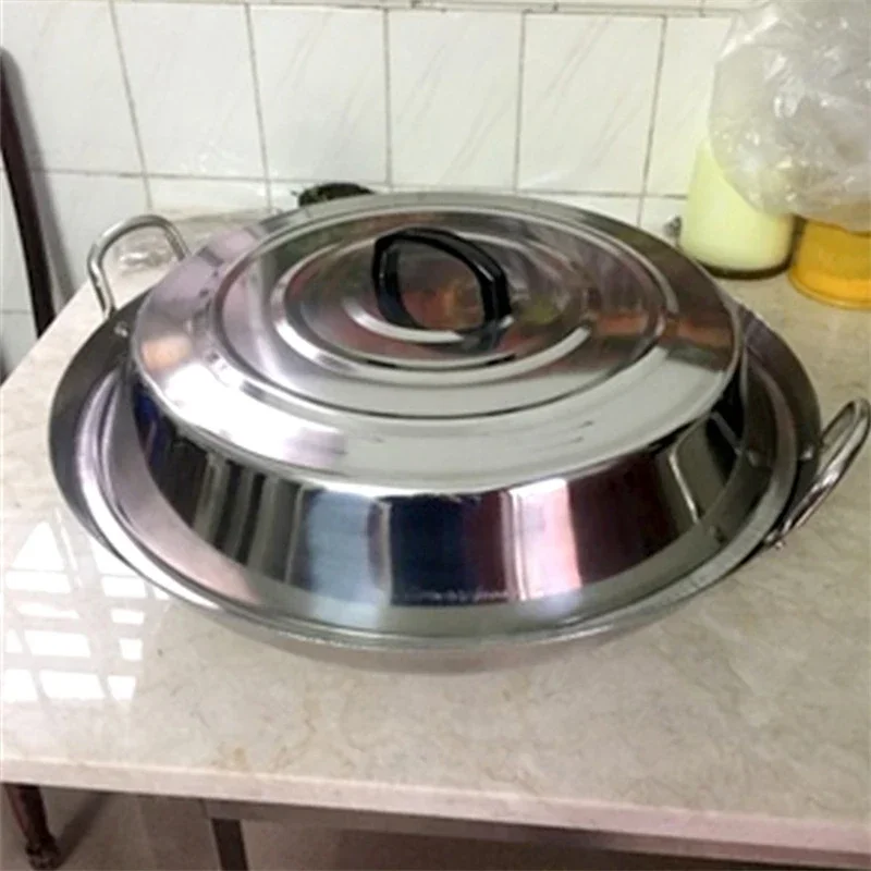 Stainless Steel Pan Lid Lids Oil Grease Filter Helper Size 32/45cm Wok Cap Universal Kitchen Cookware Accessories Pot Cover stainless steel pot lid