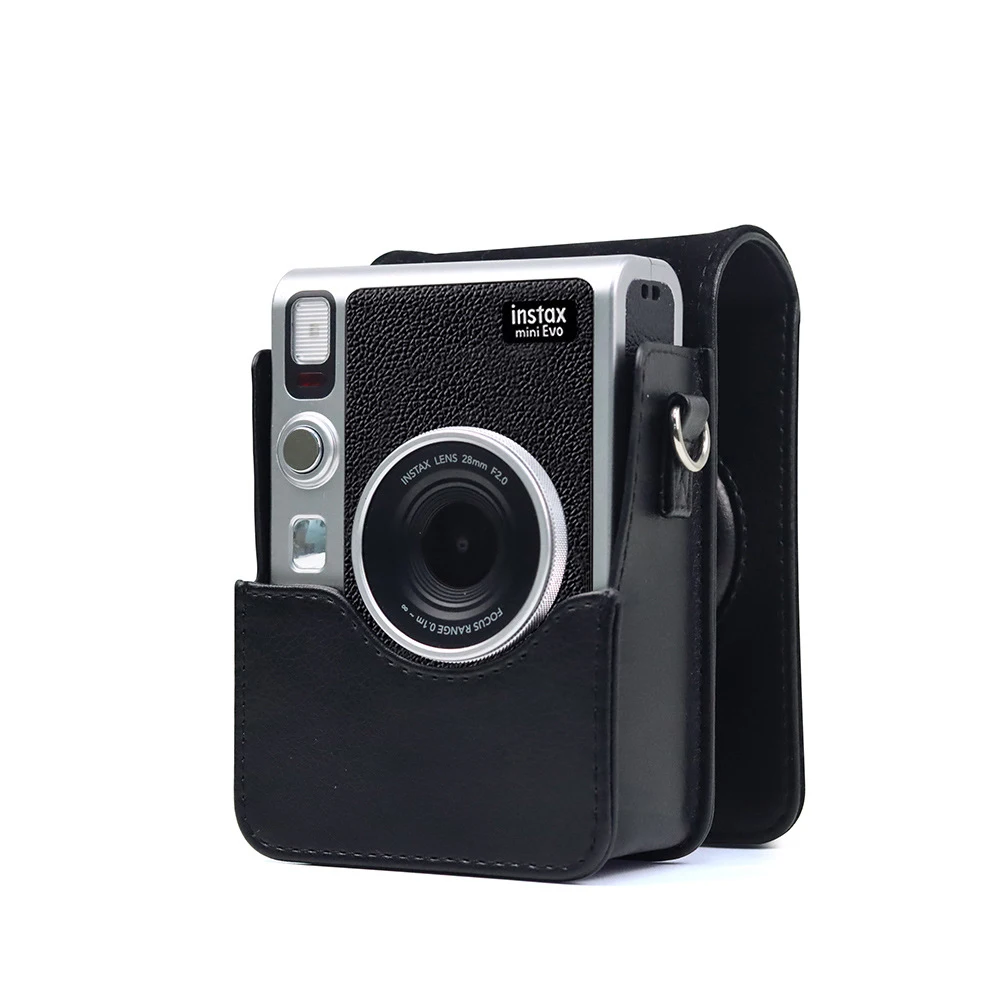 PVC PU Leather Protection Bag For Fujifilm Instax Mini EVO Camera Case Cover Instant Film Photo with Shoulder Removable Strap