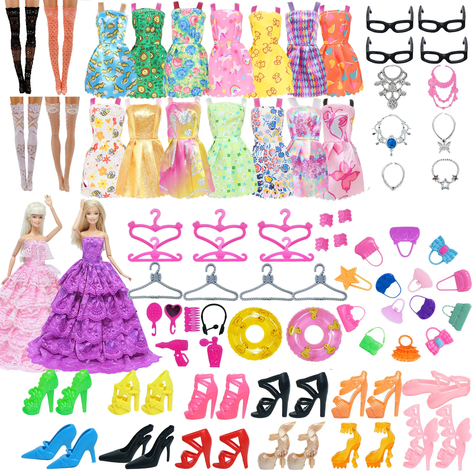 Kit Atacado 5 Vestidos De Princesa Para Boneca Barbie