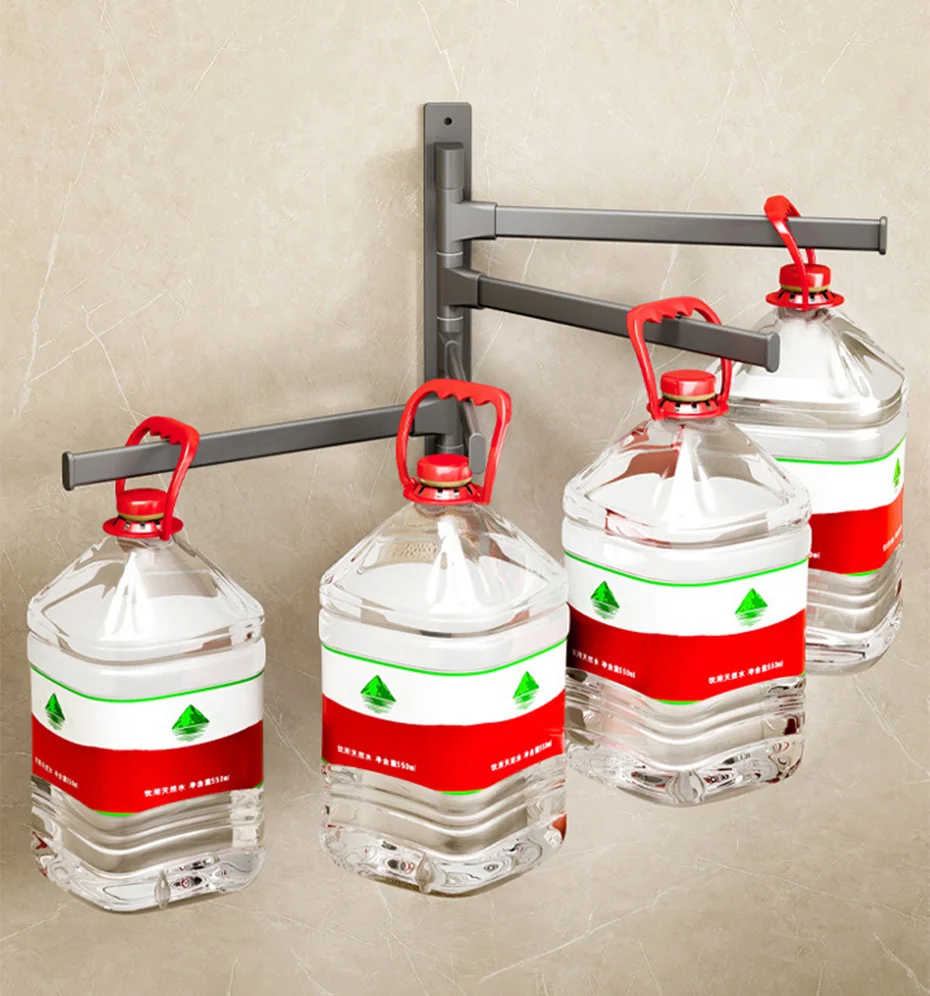 Description Picture 4 of itemBathroom Swivel Towel Rack Rotatable 180° Wall Mount without Drilling 2/3/4/5-Bar Towel Hanger Shower Room Kitchen Towel Hanging