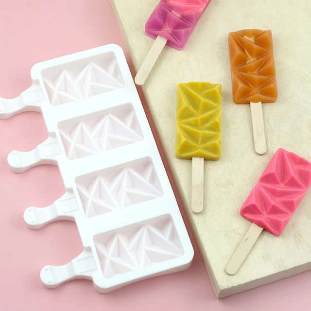  Shaped Popsicle Molds Cute Heart Shape Ice Pop Molds Silicone 4  Cavities Popsicle Moulds for Kids Adults Ice Cream Mold Cake Pop Molds  Homemade Popsicle Silicone Molds DIY Popsicle Maker: Home