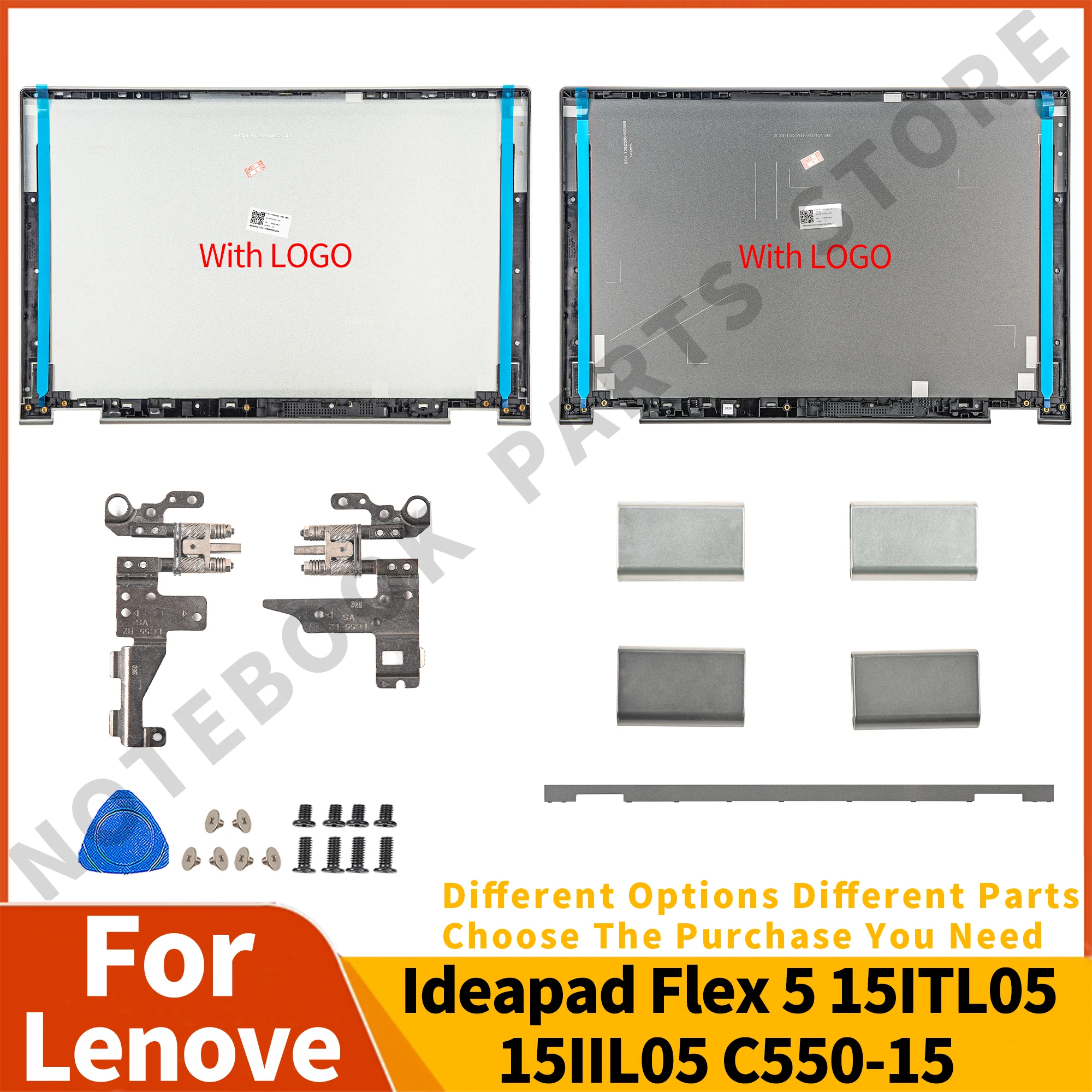 Laptop Case For Lenove Ideapad Flex 5 15ITL05 15IIL05 C550-15 LCD Back Cover Hinges Hingecover Notebook PC Parts Replacement