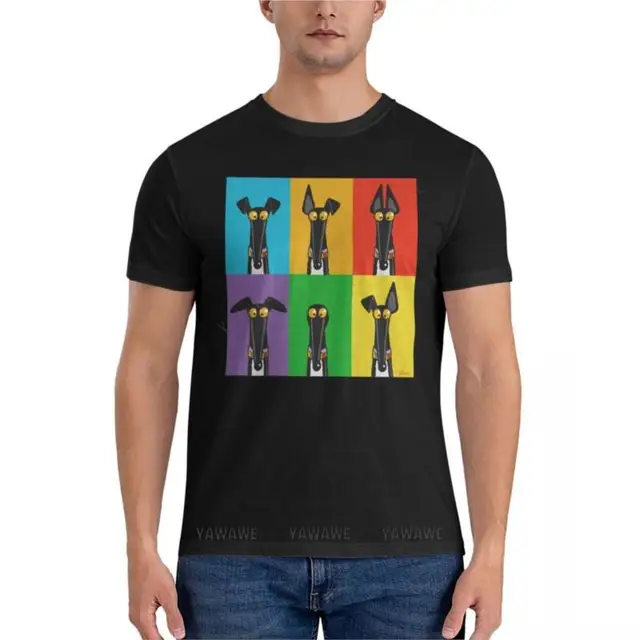 cotton tshirt Greyhound Semaphore Classic T-Shirt animal print shirt boys workout shirts for men man black t-shirt_voghion.com