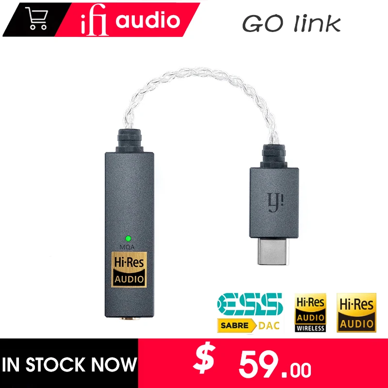 Ifi Go Link Usb Portatile Bilanciato Dac Amplificatore Per Cuffie Dongle Miglioramento Della Gamma Dinamica Decoder Di Distorsione Armonica Totale