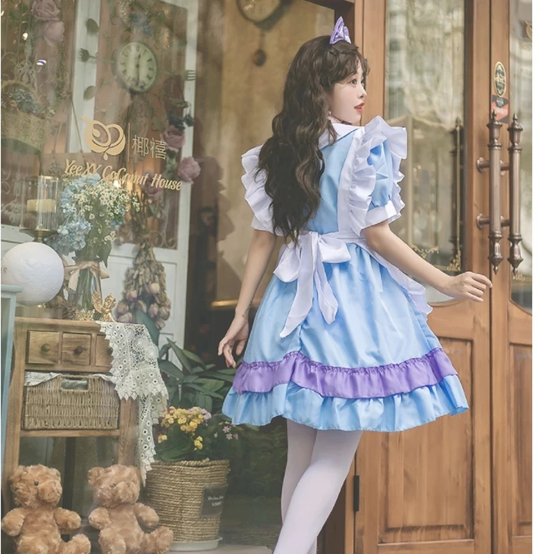 Anime Gothic Lolita Maid Outfits Kawaii Clothing Little Devil Maid Uniform Loli Animation Show Cosplay Costumes Fairy Dress