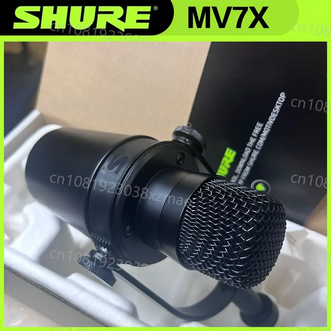 Shure MV7X XLR Podcast Broadcast Microphone Dynamic Cardioid Optimized Frequency Mic for Podcasting & Vocal Recording All Metal