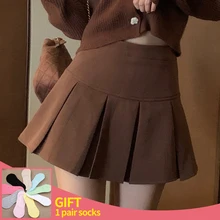 

Sexy Women Pleated Skirt Summer High Waist Chic A Line Ladies Pink Mini Skirt Korean Zipper Preppy Style Girls Dance Skirt