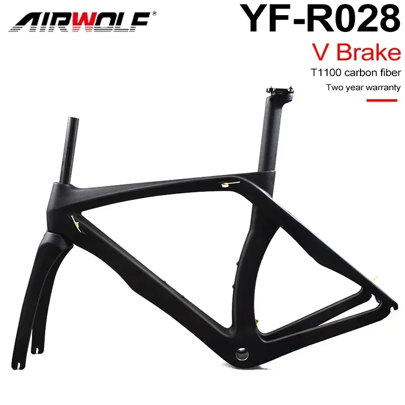 

Airwolf T1100 Carbon Road Frame 700*23c BSA Bicycle Frame V Brake Frameset 130*9mm Race Frame Bike Hot Selling Free Shipping