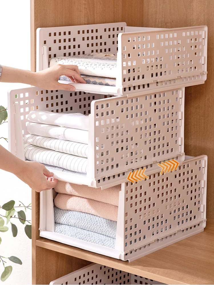 Closet Storage Shelf Wardrobe Organizer,Layered Partitions Organizers of  Cabinets and Drawers Clothes Storage Organizer