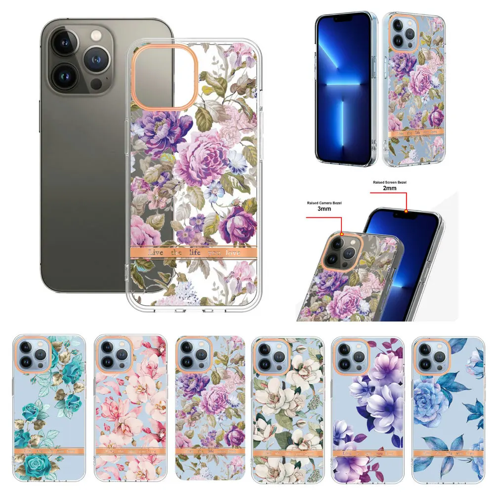 Чехол 30 шт./лот для iPhone 13 Pro Max 13 Mini, роскошный чехол с цветами,  хромированный чехол из ТПУ для iPhone 12 11 | AliExpress