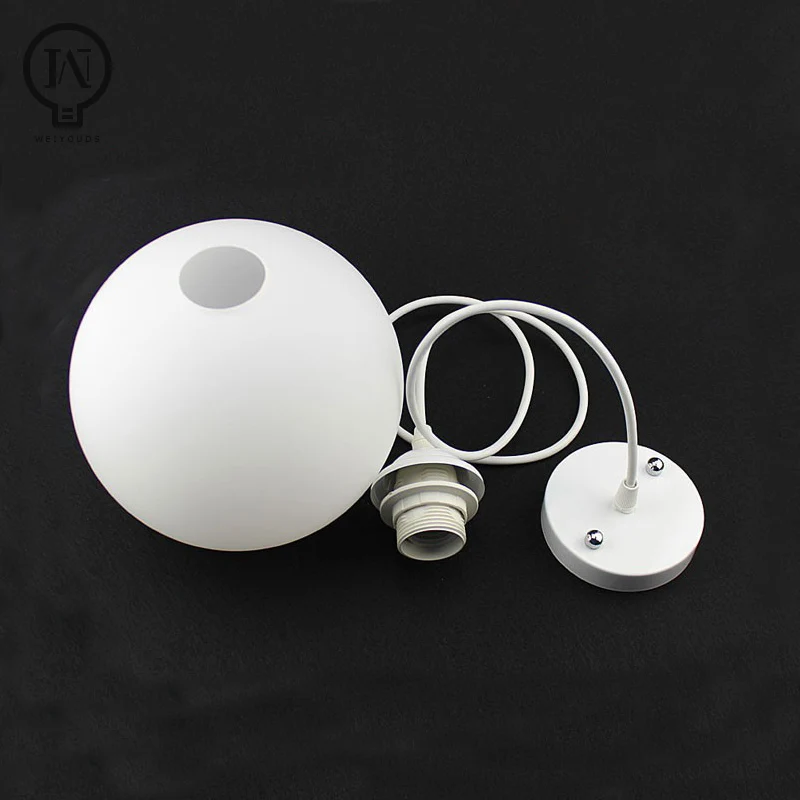 E27 E14 Milky Glass Lampshade Replacement Part Lighting Accessory for Chandelier D4cm D3cm Opening White Globe Glass Lamp Shade