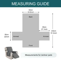 Quilted Recliner Sofa Cover Water Repellent Reclining Chair Covers Pet Kid Dogs Mat Armchairs Slipcovers with Elastic Strap 2