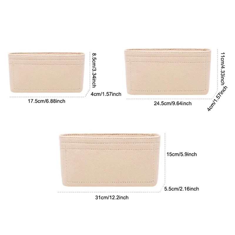 1PC Felt Insert Bag Organizer, Makeup Organizers, Liner Perfect for Brand Women's Handbags For And Cosmetic Bags 6