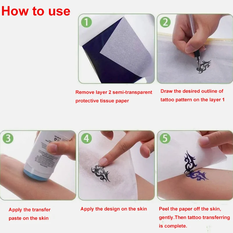 10PCS Tattoo Transfer Pape A4 Size 4 Layers Tattoo Stencil Paper Copy Thermal Paper for Tattoo Transfer Machine Accessories 2