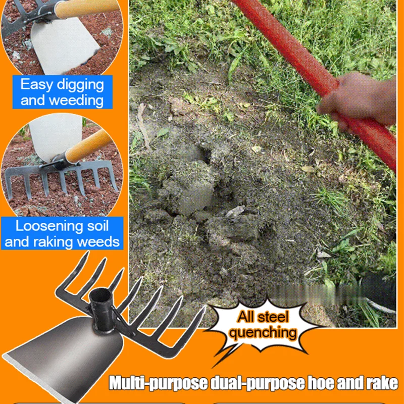 Agricultural Hoes Handheld Rake Hoe Weeding Rake Planting Vegetable Farm Garden Agriculture Weeding Accessories Handheld Weed