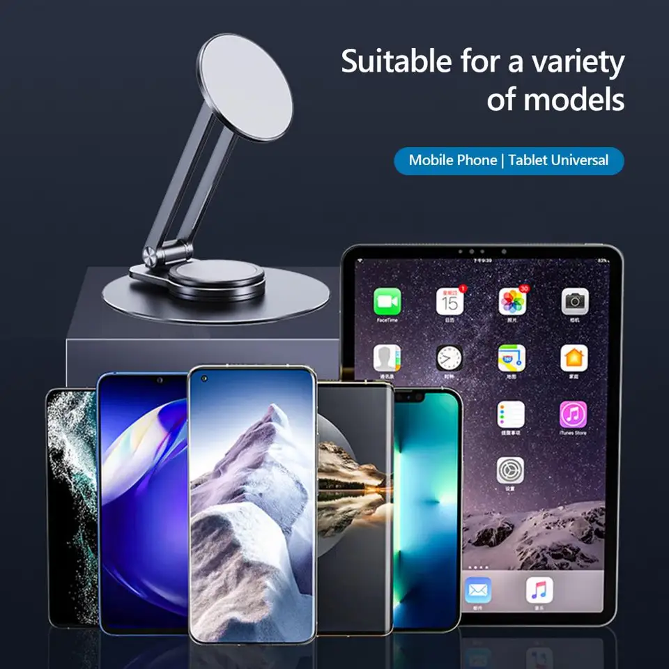 PUJUDODA Porta Cellulare da Tavolo, Supporto Cellulare Regolabile in Altezza e ad Angolo, Supporto Telefono Scrivania Pieghevole per iPhone 15, 14, 13, 12, 11, Pro, Smartphone, Tablet, Bianco