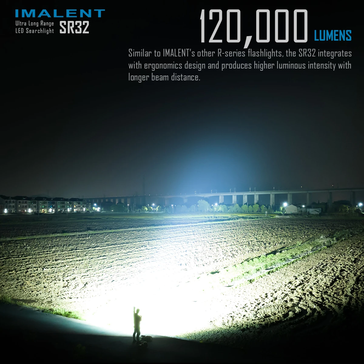 IMALENT SR32 120000 Iumens Flashlight  Range 2080m  High Power Rechargeable Professional Searchlight