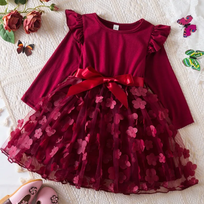 Mickey Minnie Mouse Girl Baby Dresses Spring Autumn Child Long Sleeve Sweet Princess Newborn Casual Dress Birthday Party 2-6Y 4