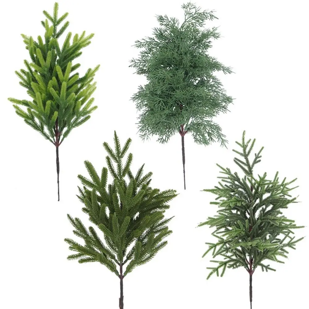 Grüner künstlicher Tannenzweig, Weihnachtsbaum, Kunststoff, Simulation, Tannennadel, Heimdekoration, Partyzubehör, lebensechte grüne Pflanze – Detail 11