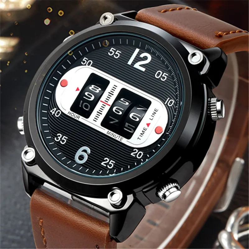 Men Big Brand Designer Watches Black Students Fashion Casual Nylon Band Unique Tires Cool Design Date Quartz Watch Montre Homme