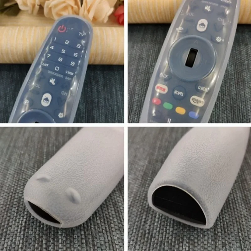 Home Thickened Anti-fall Transparent Silicone Case Dynamic Smart TV Remote Control Protective Cover AN-MR600/650 1 Pc